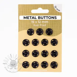 Drukknoop METAL 12 mm black