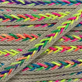 Polyester koord gevlochten NEON ecru