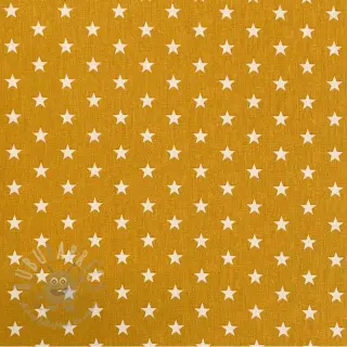 Katoenen stof Petit stars ochre