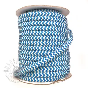 Polyester koord gevlochten ZIG ZAG aqua