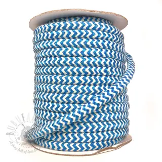 Polyester koord gevlochten ZIG ZAG aqua