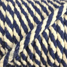 Katoenen koord 5 mm blue ecru