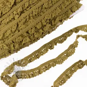 Katoenen kant elastisch golden brown