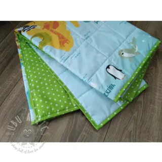 Katoenen stof Petit stars lime