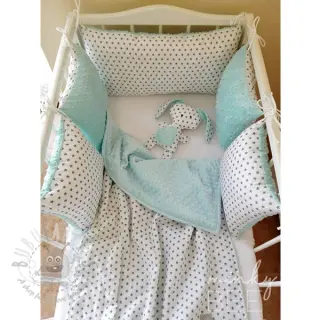 Katoenen stof Petit stars white/grey