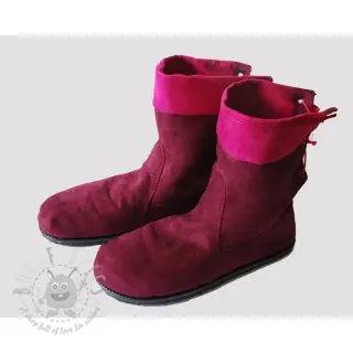 Kunstleer suède ALASKA fuchsia/amethyste