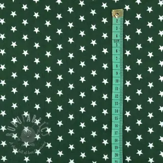 Katoenen stof Petit stars dark green