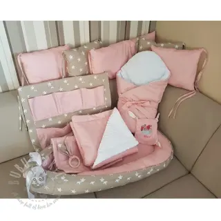 Katoenen stof Petit stars light rose