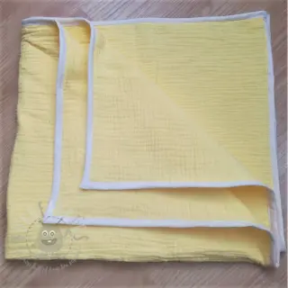 Dubbelgaas/mousseline soft yellow ORGANIC