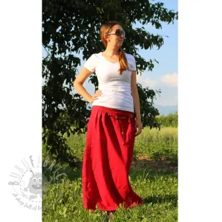 Voorgewassen linnen dark red