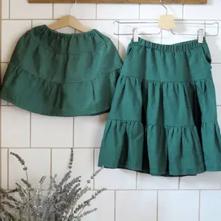 Voorgewassen linnen dark green