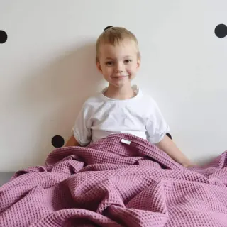 Katoen met wafelbinding mauve