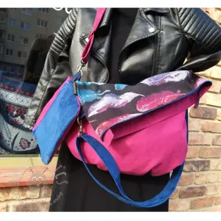 Kunstleer suède ALASKA fuchsia/amethyste