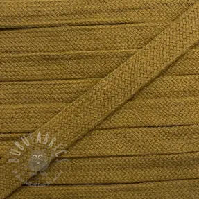 Katoenen koord plat 13 mm golden brown