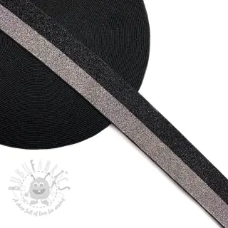 Glad elastiek 4 cm Lurex DOU black grey