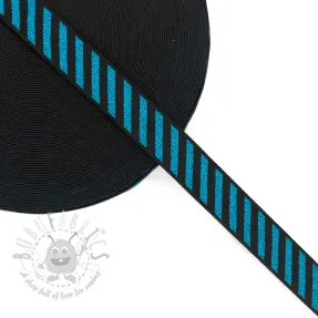 Glad elastiek 2,5 cm Diagonal aqua