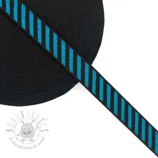 Glad elastiek 2,5 cm Diagonal aqua