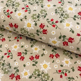 Decoratiestof Linenlook Edelweiss field