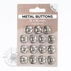 Drukknoop METAL 16 mm silver