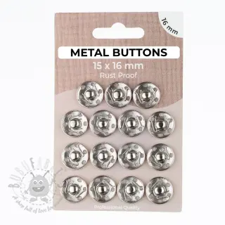 Drukknoop METAL 16 mm silver