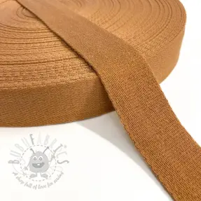 Tassenband katoen 4 cm cognac