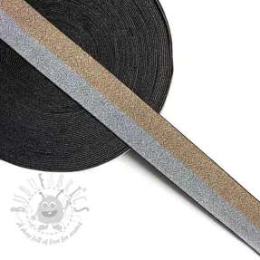 Glad elastiek 4 cm Lurex DOU champagne silver