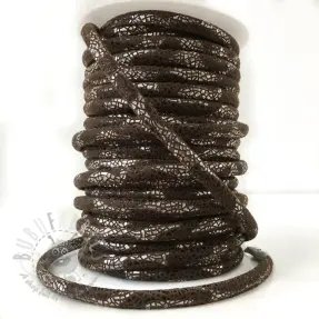 Suède koord Glitter brown