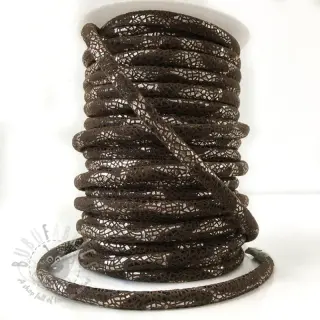 Suède koord Glitter brown
