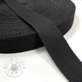 Tassenband katoen 4 cm black