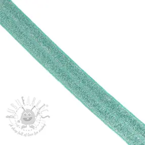 Omvouwelastiek glitter 20 mm dark mint