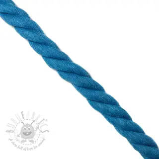 Katoenen koord getwijnd 2,5 cm aqua