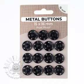 Drukknoop METAL 16 mm black