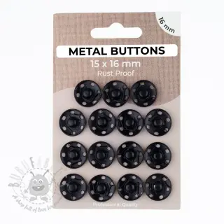 Drukknoop METAL 16 mm black