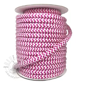Polyester koord gevlochten ZIG ZAG fuchsia