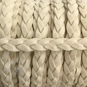 Suède koord gevlochten off white