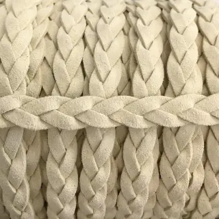 Semišová šnúra pletená off white
