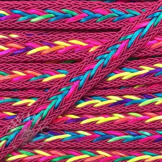 Polyester koord gevlochten NEON fuchsia