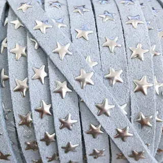 Suède koord Sterren light blue