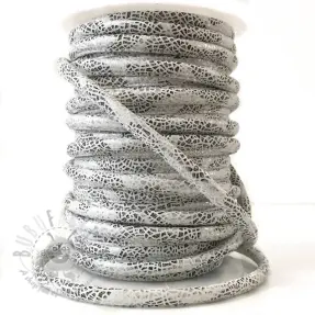 Suède koord Glitter white