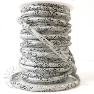 Suède koord Glitter white