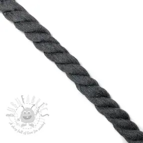 Katoenen koord getwijnd 2,5 cm dark grey