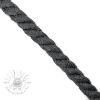Katoenen koord getwijnd 2,5 cm dark grey