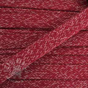Katoenen koord plat 15 mm melange red