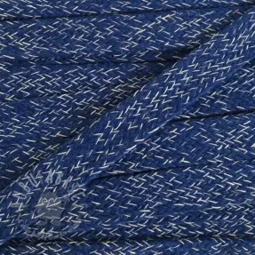 Katoenen koord plat 15 mm melange navy