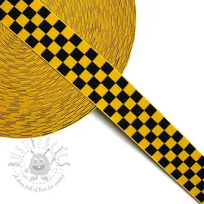 Glad elastiek 4 cm Chequered jacquard ochre