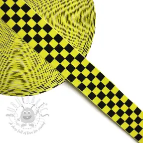 Glad elastiek 4 cm Chequered jacquard yellow