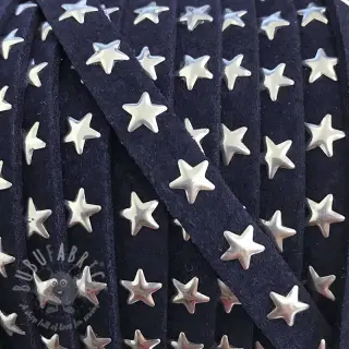 Suède koord Sterren dark blue