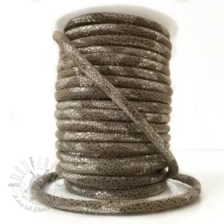 Suède koord Glitter taupe