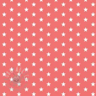 Katoenen stof Petit stars coral