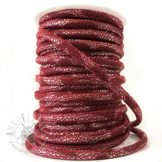 Suède koord Glitter red